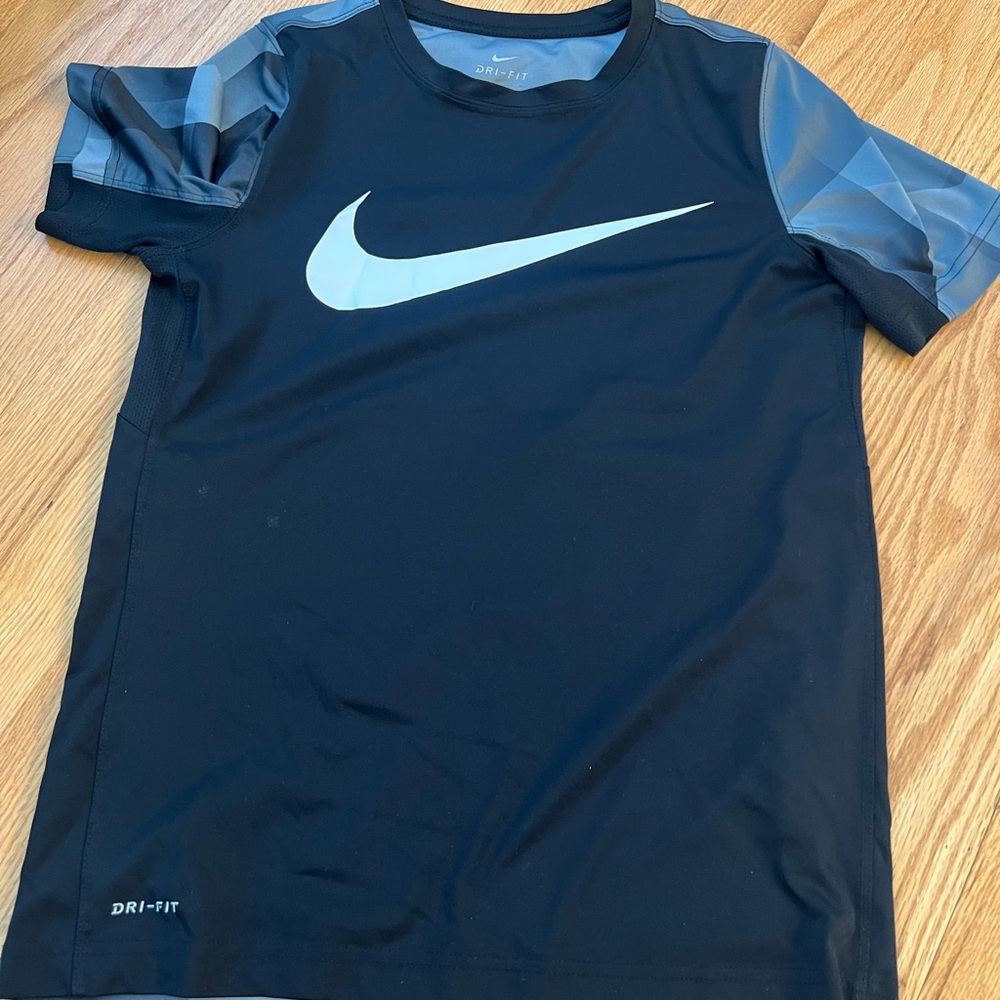 Nike Kids Dri-FIT Navy and Gray Tee shirt